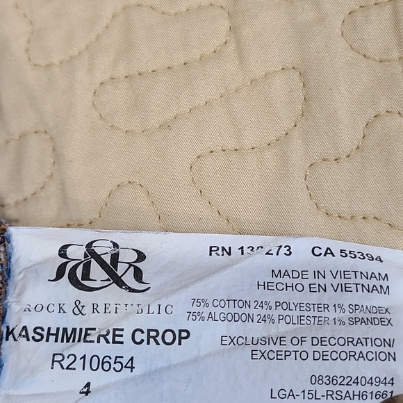 Rock & Republic Kashmiere crop jeans size 4 - Picture 6 of 9